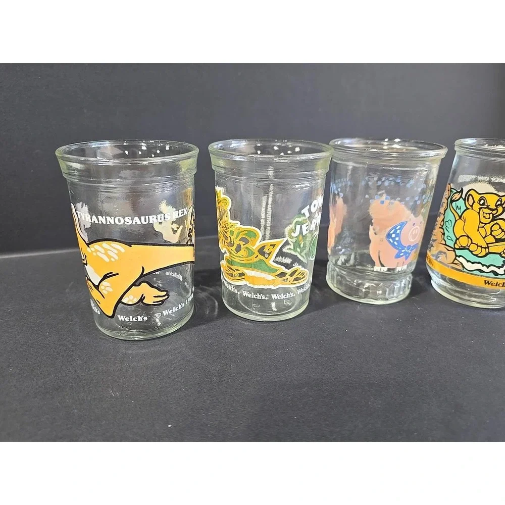 Vintage Welchs Jelly Jars Mixed Characters Lion King Tom & Jerry